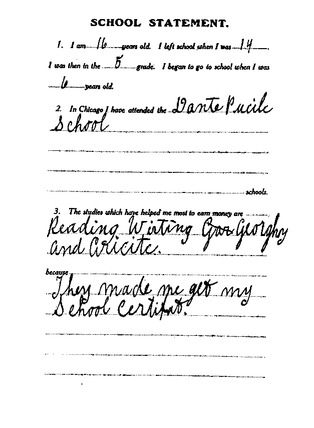 Questionnaire for delinquent child
