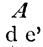 Italicized Upper case A over lower case d and e