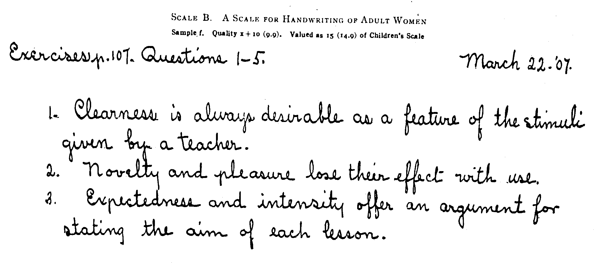 Scale A, A Scale for Handwriting of Children in Grades 5-8