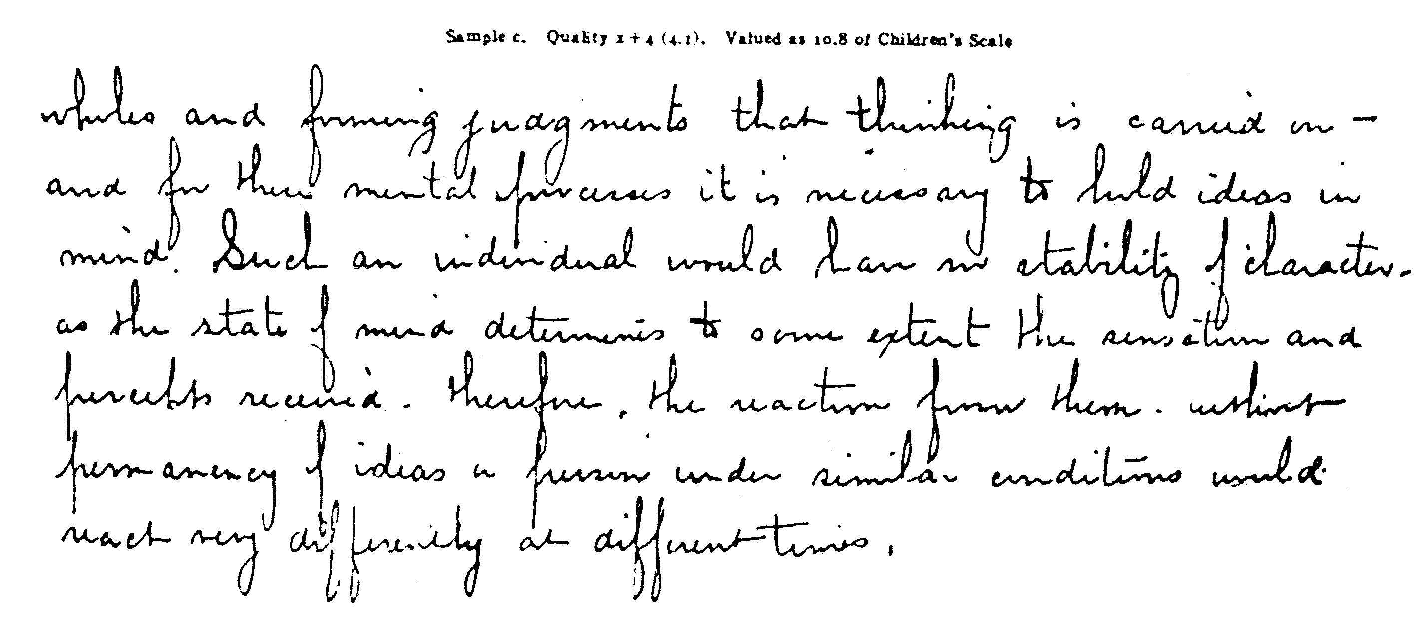 Scale A, A Scale for Handwriting of Children in Grades 5-8
