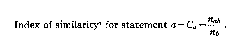 formula, index of similarity