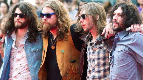 The Sheepdogs: Ryan Gullen, Ewan Currie, Sam Corbett & Leot Hanson. Win tickets to see the Sheepdogs. (Photo credit: THE CANADIAN PRESS/ Darren Calabrese)