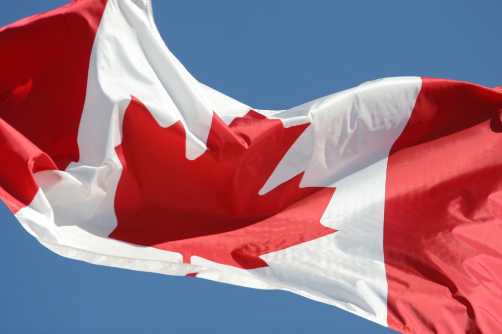 Waving flag of Canada